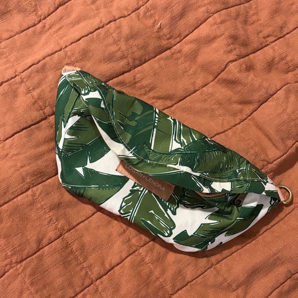 Canvelle Green Leaf Print Belt Bag